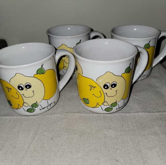 Nancy Lynn Retro 🍋 lemon coffee mugs collection, set of 4 excellent - Picture 8 of 8